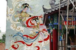 飞天仙女墙绘